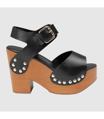 Sandália Anabela Julia Preta - 261preto - AMARENA SHOES