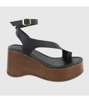 Sandália Anabela Andressa Preta - 12030preto - AMARENA SHOES