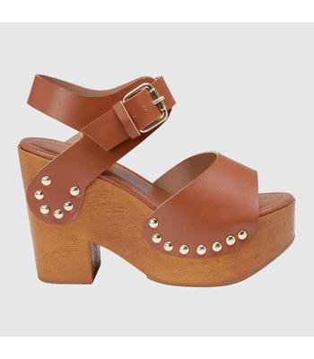 Sandália Anabela Julia Whisky - 261whisky - AMARENA SHOES