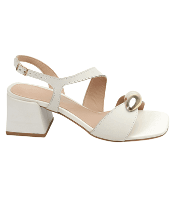 Sandália Mirela Couro Off White - Vs11off - AMARENA SHOES