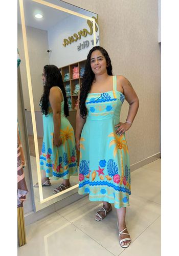 Vestido Midi Flor - 1111 - A MORENA FOR GIRLS 