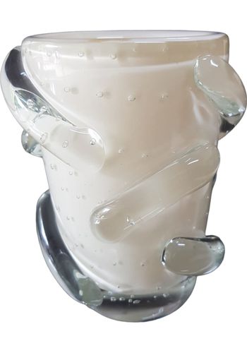 Vaso Em Cristall De Murano Stick Bege - G - CASAFRANCIOZI