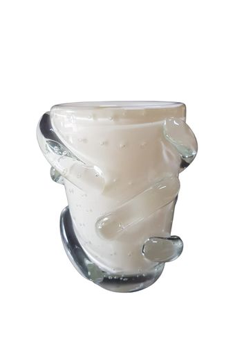 Vaso Em Cristal De Murano Stick Bege - P - CASAFRANCIOZI