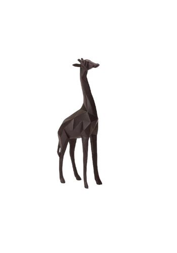Escultura Girafa Geométrica em Poliresina preta P - CASAFRANCIOZI