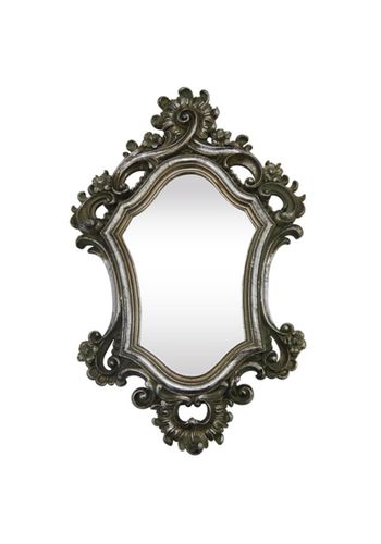 Espelho Arabesco em Resina Prata Envelhecido - CASAFRANCIOZI