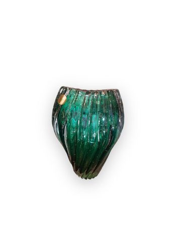 Vaso Em Cristal De Murano Montreal Verde Folha - P - CASAFRANCIOZI