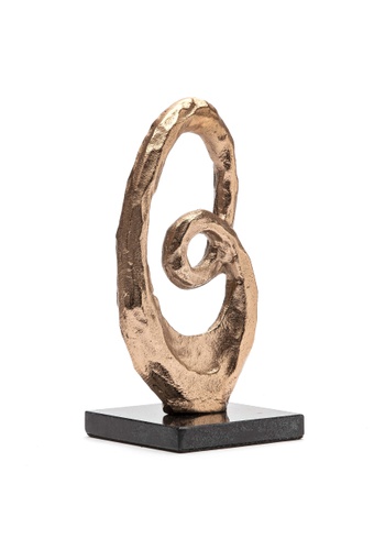 Escultura Em Metal Oval Bronze - CASAFRANCIOZI