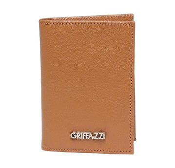 Porta passaporte de Couro Griffazzi Caramelo - GRIFFAZZI
