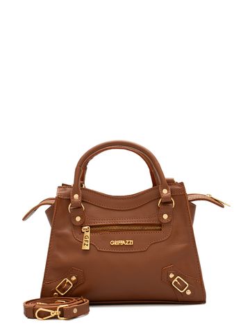 Bolsa de Couro Transversal Griffazzi Marrom - GRIFFAZZI