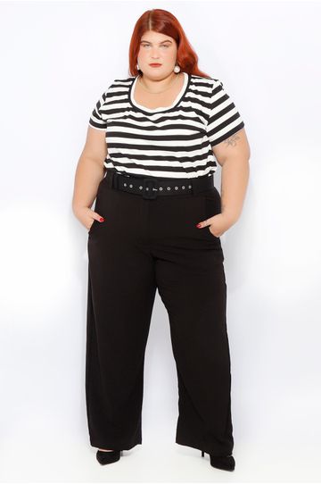Calça Alfaiataria Preta - Plus Size - DELPHINA