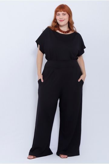 Calça Malha Preta - Plus Size - DELPHINA