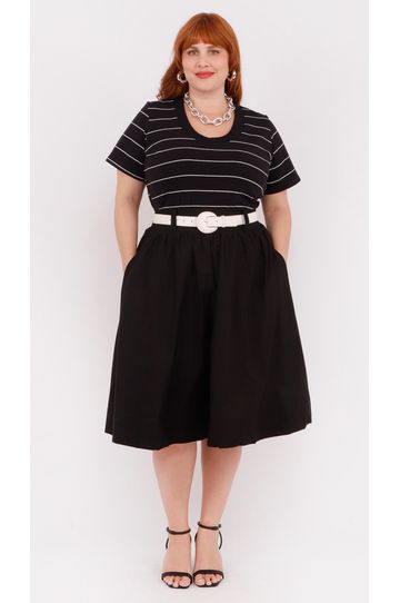 Saia Algodão Preta - Plus Size - DELPHINA
