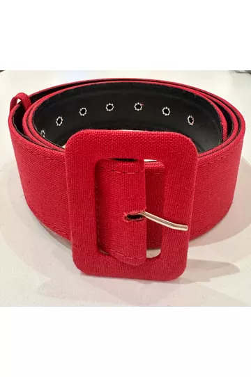 Cinto Forrado Linho Vermelho - Plus Size - DELPHINA