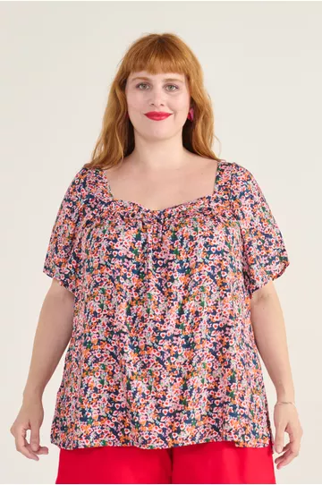 Blusa Bata Viscose Estampa Liberty - Plus Size - DELPHINA