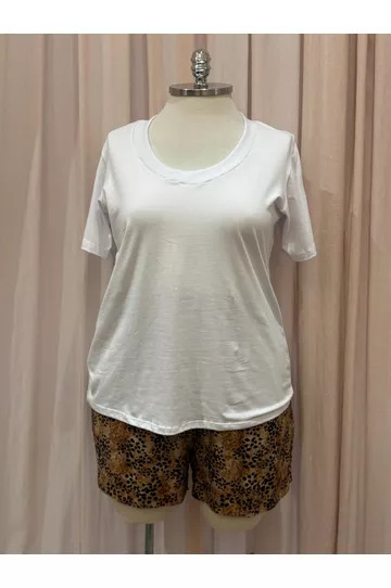 Blusa Malha Algodão Premium Branca - Plus Size - DELPHINA
