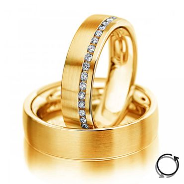 Aliança Ouro 18k com Brilhantes - Helder Joalheiros 