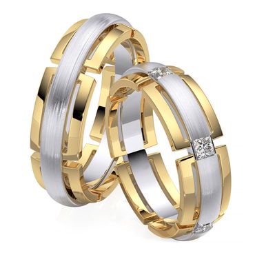 Aliança em Ouro 18k Vazada com Diamantes - Helder Joalheiros 