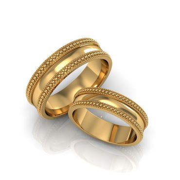Alianças Bolinhas Elegantes - 6,0mm Francesinha - OURO 18K - Helder Joalheiros 