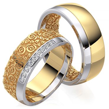Aliança de Casamento Floresce em Ouro 18k - Amor de Primavera - 8,5 Milímetros - Helder Joalheiros 