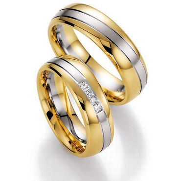 Aliança Bodas de Prata com Diamantes Princess - Helder Joalheiros 