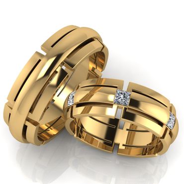 Aliança de Casamento com Diamantes Prince - Helder Joalheiros 