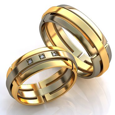 Aliança de Bodas com Diamantes - Helder Joalheiros 