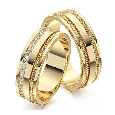 Aliança em Ouro 18k com Diamantes - Helder Joalheiros 
