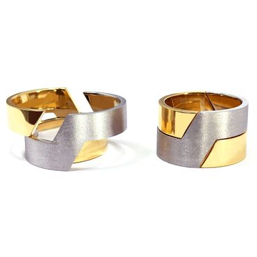 Par de Alianças de Bodas: Elegância em Dualidade de Ouro - Encaixe Perfeito com 13,0 Milímetros - Helder Joalheiros 