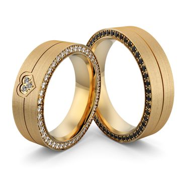 Aliança em Ouro 18k cravejada com Diamantes - Helder Joalheiros 