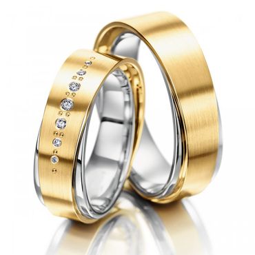 Aliança de Bodas Trabalhada com Diamantes - Helder Joalheiros 