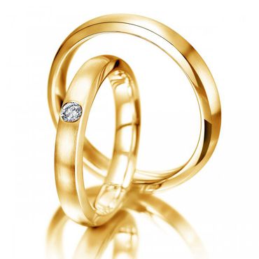 ALIANÇA DE CASAMENTO OURO 18K COM DIAMANTE - Helder Joalheiros 