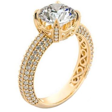 Anel de Noivado Cravejado com Diamantes - Helder Joalheiros 
