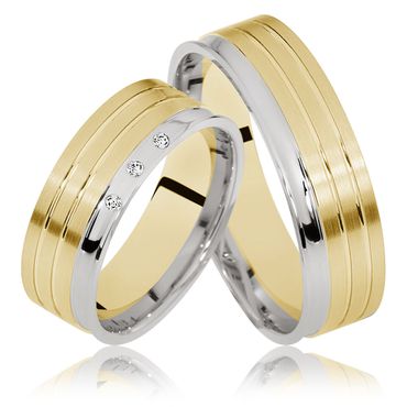 Alianças para Bodas de Ouro - com Brilhantes - Helder Joalheiros 