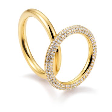 Aliança de Casamento Cravejada com Diamantes - Helder Joalheiros 
