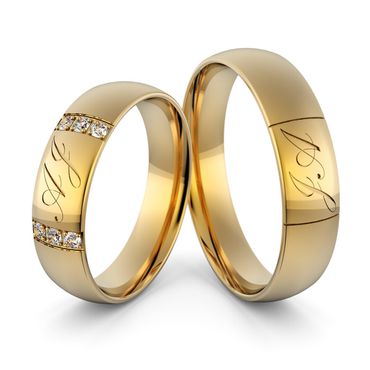 Aliança em Ouro 18k Abaulada e Personalizada com Iniciais - Helder Joalheiros 