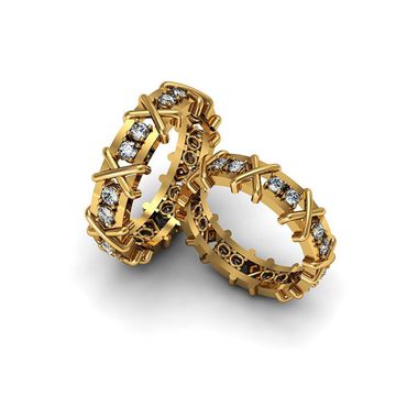 Aliança de Casamento Entrelaço Radiante - com Diamantes Ouro 18k 750 - Helder Joalheiros 