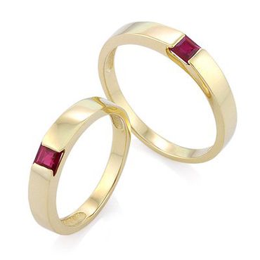 Aliança de Casamento com a Cravação de Pedras Preciosas - Ouro 18k - Helder Joalheiros 