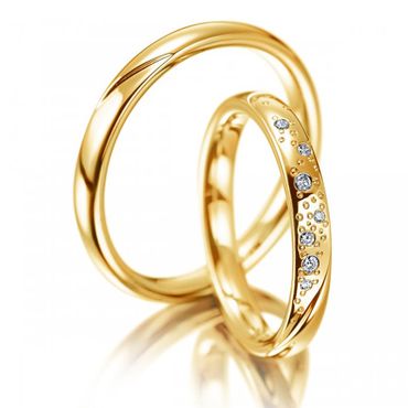 Aliança De Casamento Trabalhada com Diamantes - Helder Joalheiros 