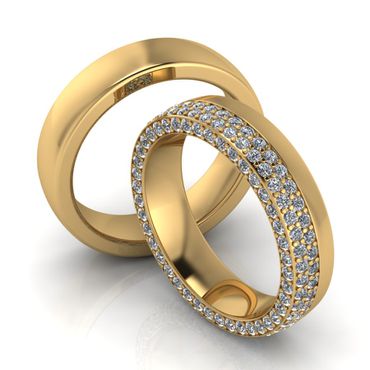 Aliança de Casamento com Diamantes - Helder Joalheiros 