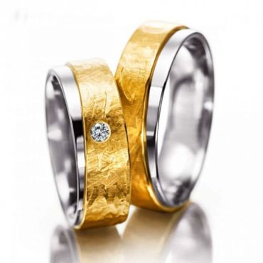 Aliança Bodas de Prata Harmonia Preciosa - Ouro 18k - com Diamantes - Helder Joalheiros 