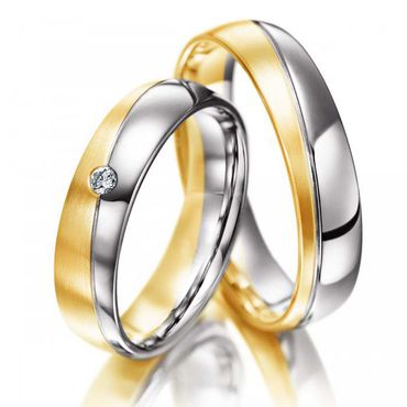 Alianças Bodas Celebração Única - Par de Alianças Harmonia Dual - Ouro 18k - Helder Joalheiros 