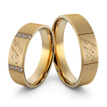Aliança em Ouro 18k Personalizada com as Iniciais - Helder Joalheiros 