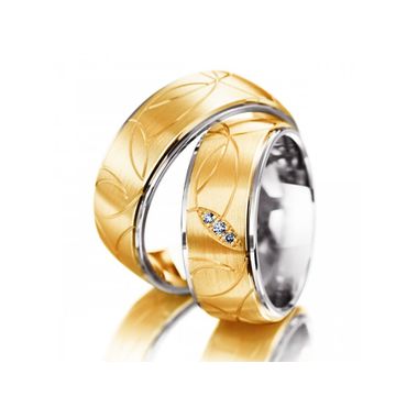 Aliança Bodas de Prata Trabalhada com Diamantes - Helder Joalheiros 