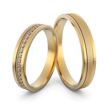 Aliança em Ouro 18k Cravejada com Diamantes - Helder Joalheiros 
