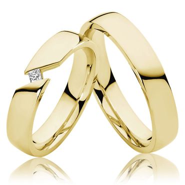 Aliança de Casamento com Diamante Prince - Helder Joalheiros 