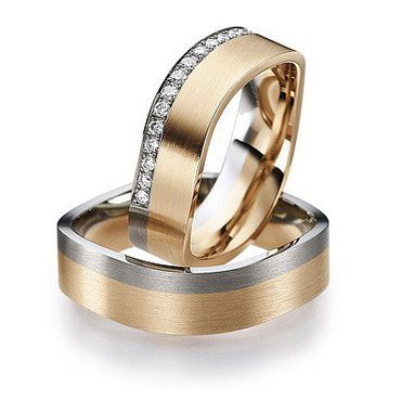 Aliança Quadrada em Ouro 18k com Diamantes - Helder Joalheiros 