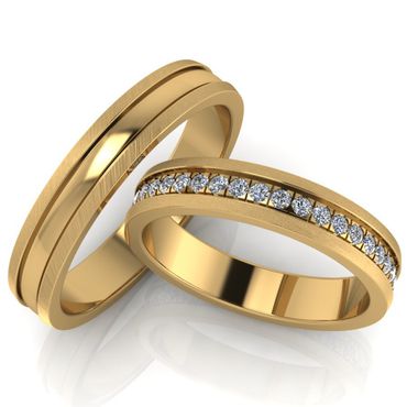 Aliança de Casamento com Diamantes - Helder Joalheiros 