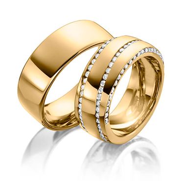 Aliança Radiância Eterna em Ouro 18k Cravejada com Diamantes - Helder Joalheiros 