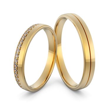 Aliança em Ouro 18k com Diamantes - Helder Joalheiros 