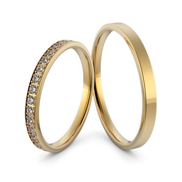 Aliança em Ouro 18k Cravejada com Diamantes - Helder Joalheiros 